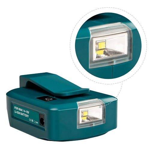 Dual USB Power Battery Charger Adapter For Makita 18V Li-Ion Battery With LED Light