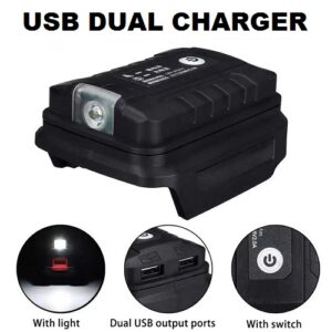 makita 18v dual usb charger + led light adp05