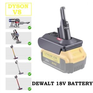 Dyson V8 Vacuum Battery Adapter To Dewalt XR 18V Li-Ion Cordless Battery